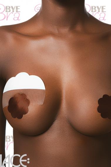 Bye Bra - Klebe-BH F-H Cup mit Seide Brustwarzenabdeckung