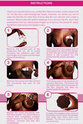 Bye Bra - Klebe-BH F-H Cup mit Silikon Brustwarzenabdeckung