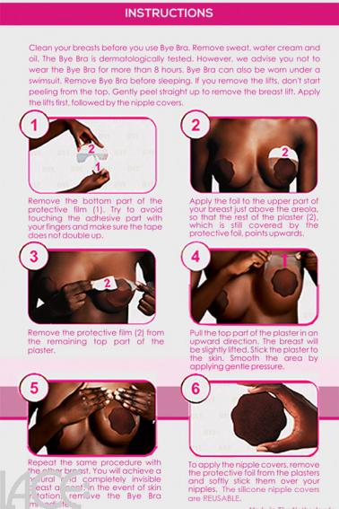 Bye Bra - Klebe-BH F-H Cup mit Silikon Brustwarzenabdeckung