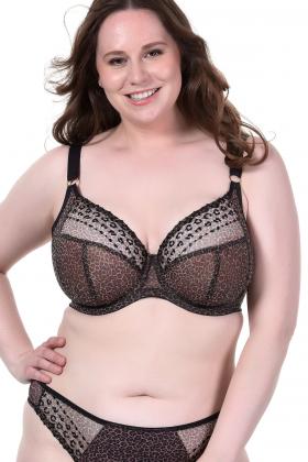 Elomi, Intimates & Sleepwear, Elomi 430 Cate Underwire Full Cup Banded  Black Mesh Bra Size 42l Thick Strap