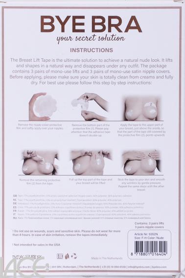 Bye Bra - Klebe-BH F-H Cup mit Seide Brustwarzenabdeckung