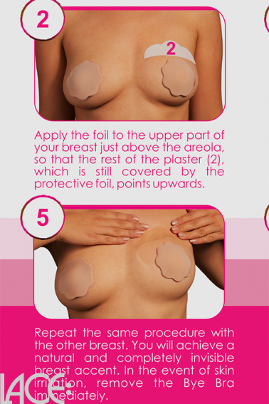 Bye Bra - Klebe-BH F-H Cup mit Silikon Brustwarzenabdeckung